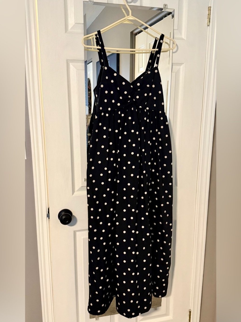Abercrombie Black Polka Dot Spaghetti Strap Maxi Dress